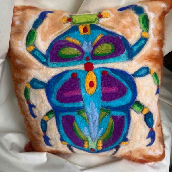 Scarab cushion - stuffing included