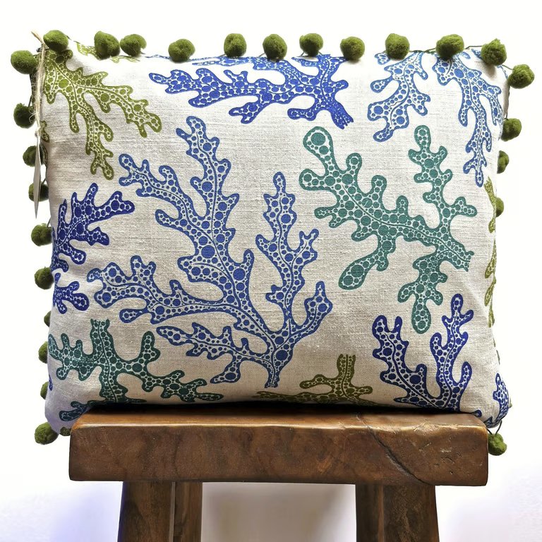 Linen Seaweed Cushion