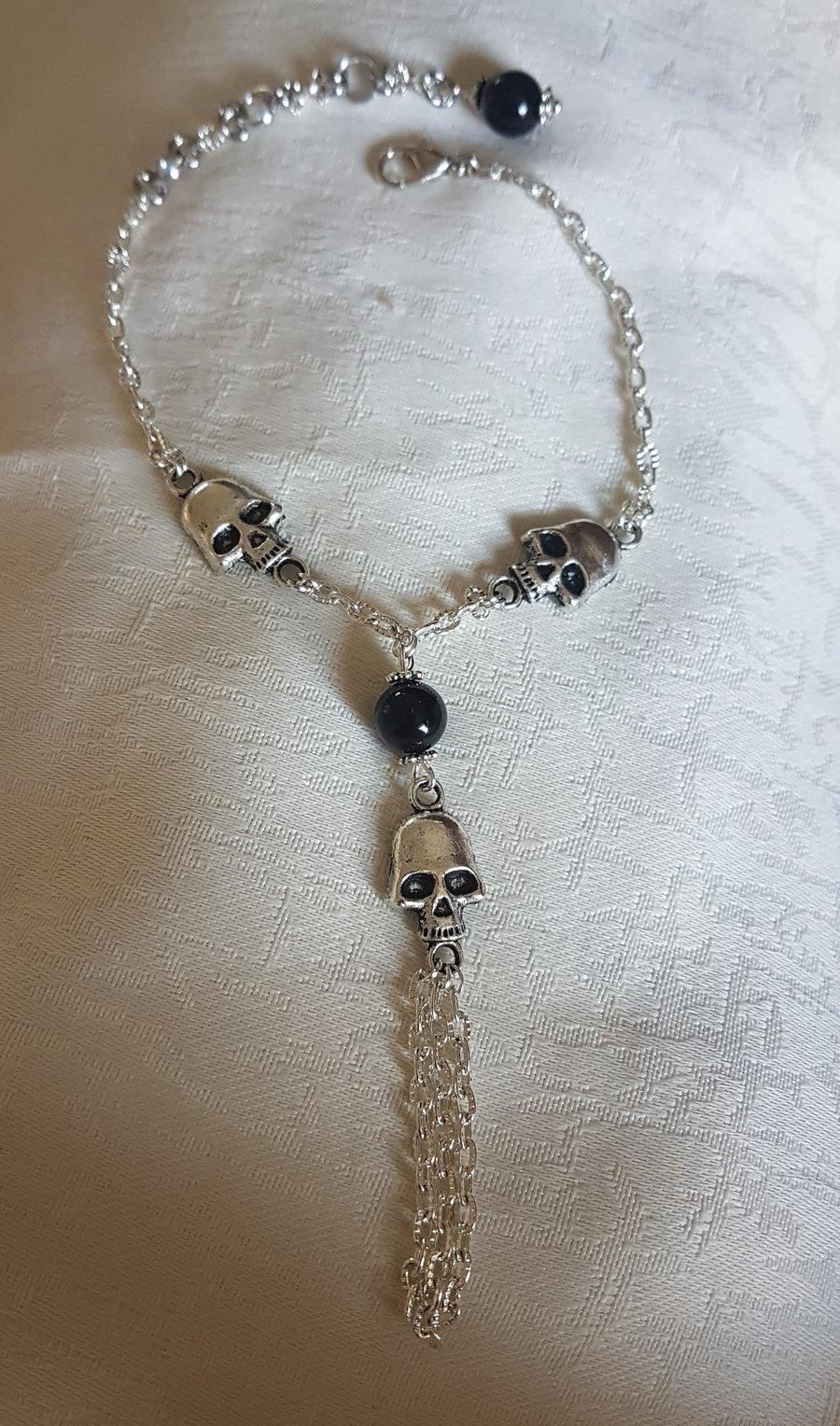 Reserved - Curse of the Necromancer Gothic Skull Bracelet 