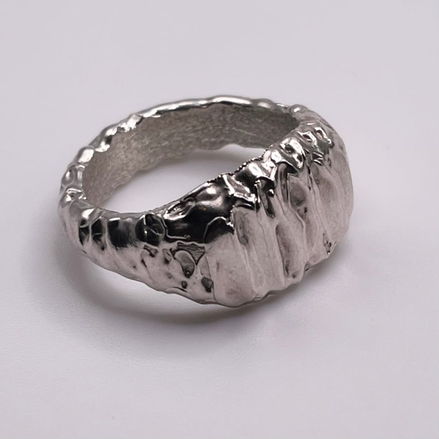 Organic Textured Sterling Silver Ring