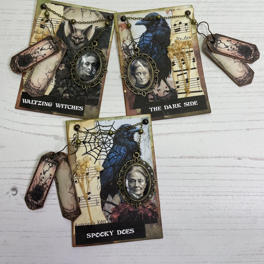 Curiosities -ACEO’s - Set of 3 Gothic ACEO’s by Carolee Crafts PB2 - 0016