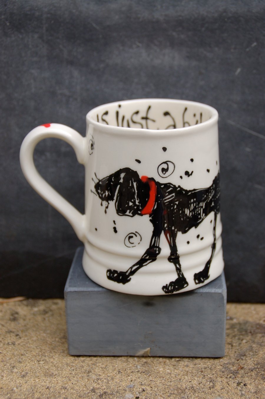 black dog mug