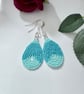 Colourful teardrop earrings in bright blue tones - Image 2