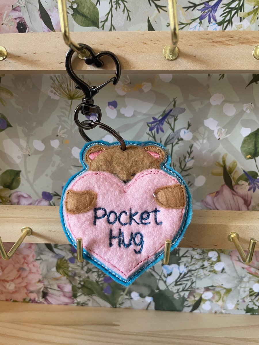 Pocket Hugs – Emotional Support,Gift, keyring, bag tag, 