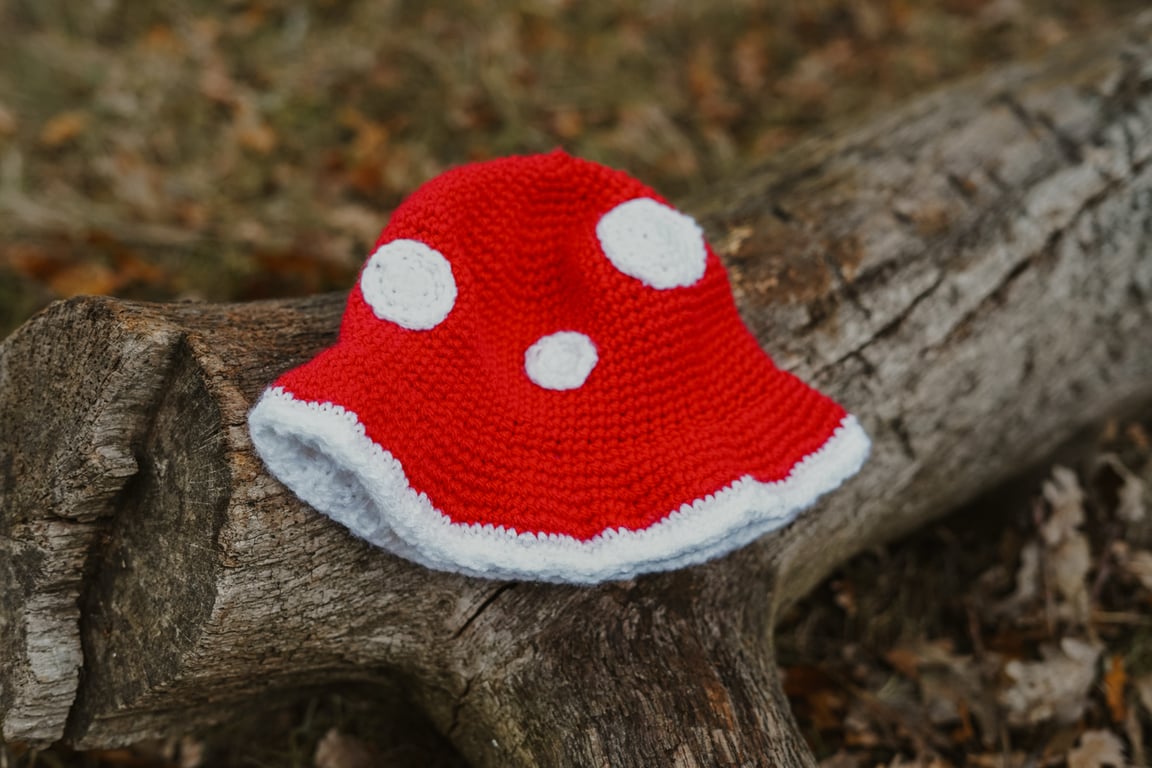 Mushroom Hat - Handmade Crochet Hat in Baby, Child & Adult Sizes
