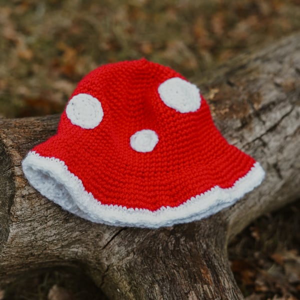 Mushroom Hat - Handmade Crochet Hat in Baby, Child & Adult Sizes