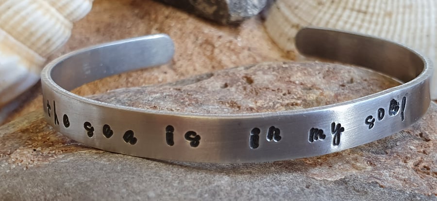 Hand Stamped Cuff Bangle