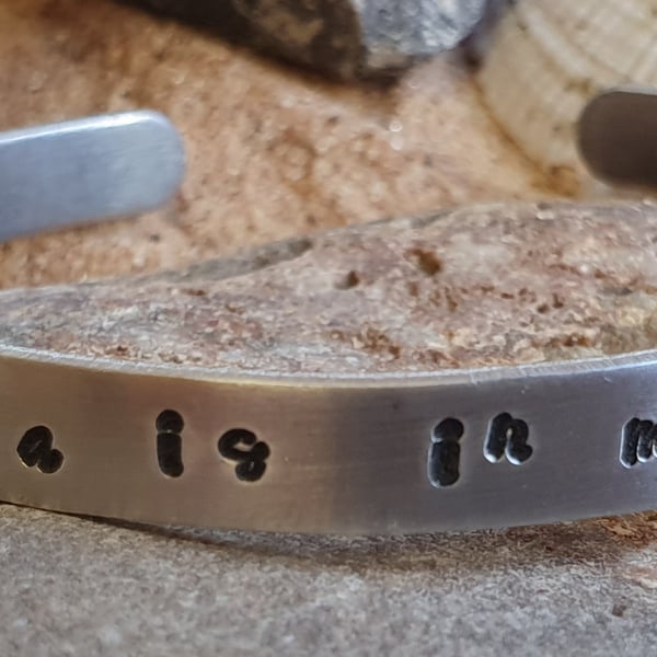 Hand Stamped Cuff Bangle