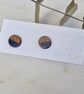 Mini half painted circle stud wooden earrings - Image 8