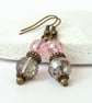 Crystal and bronze earrings, vintage style - Image 3