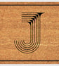J Letter Door Mat - Monogram Letter J Welcome Mat - 3 Sizes
