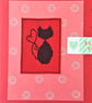 Black cat cross stitch card with "Love you" wording - Image 2