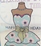 Dressmakers mannequin frilly dress Glamour time birthday card. - Image 5