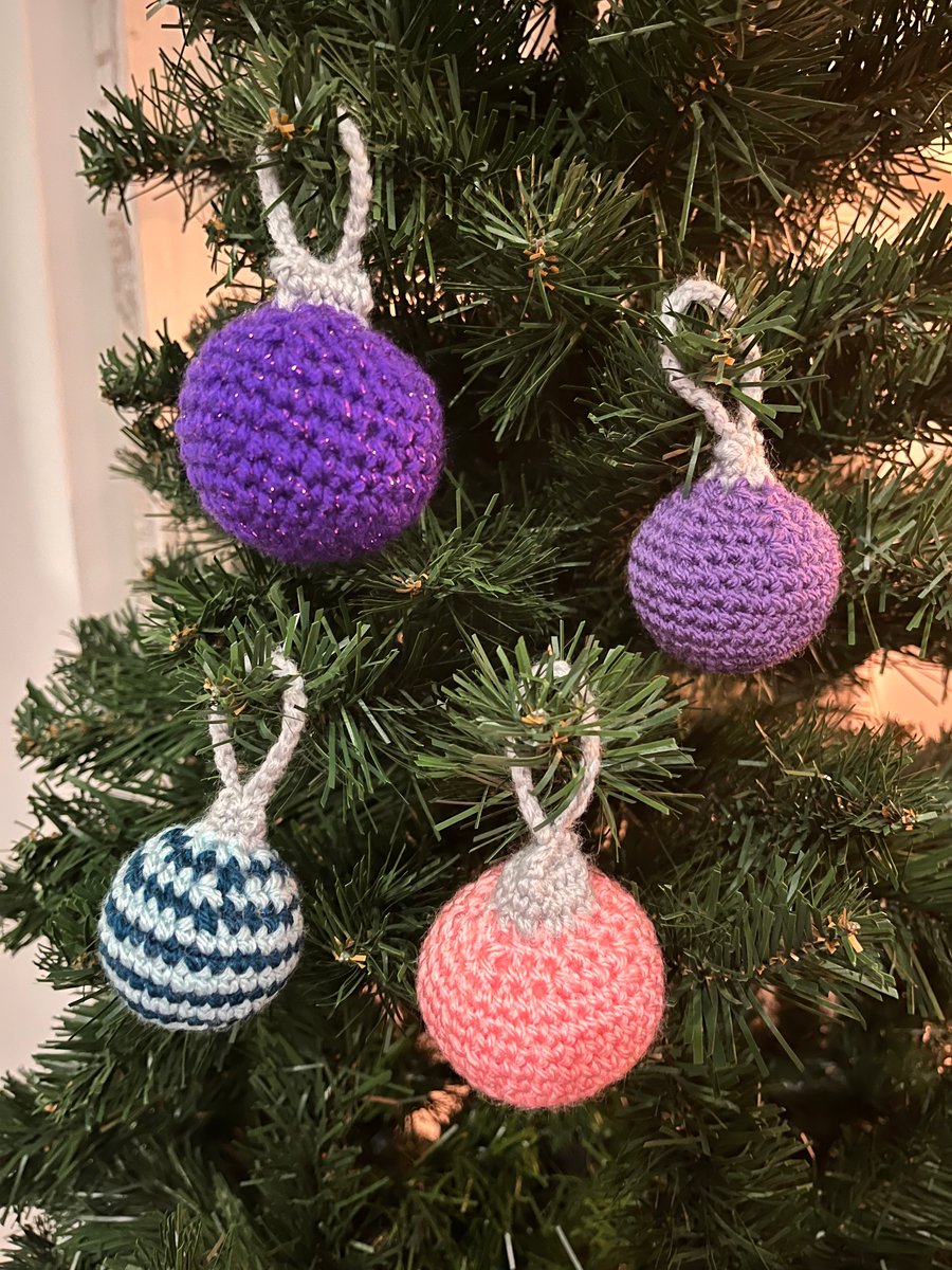 Crochet baubles set of 4, Happily Handmade