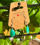 Handmade Silver-Plated Fish Hook Earrings with Single Stone-Look Bead Dangle