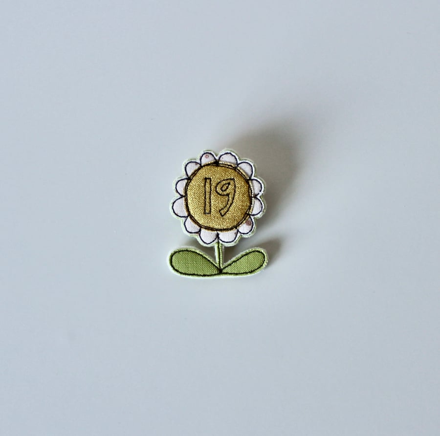 'Birthday Flower' - Personalised Handmade Brooch