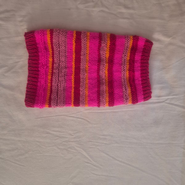 Hand knitted dog coat
