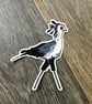 Secretary Bird Lino Print Vinyl Sticker - Image 2