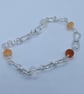 Sterling silver bracelet, Unique handmade silver bracelet with opal beads - Image 2