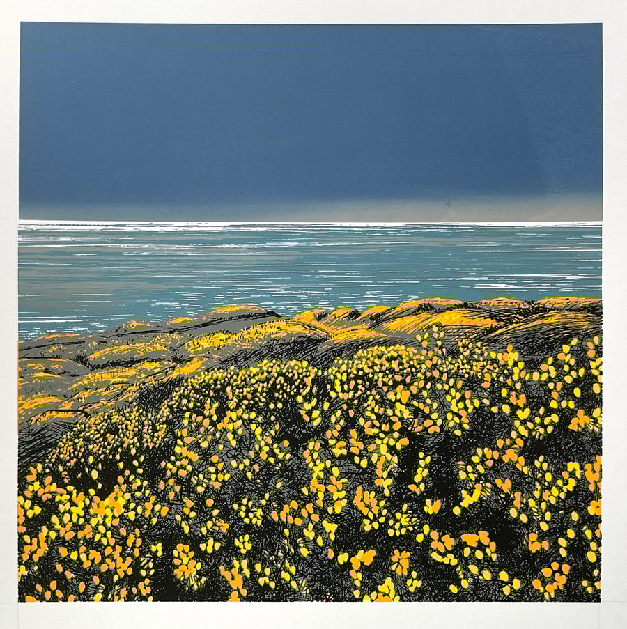 'Blooming Gorse' screen print MISPRINT