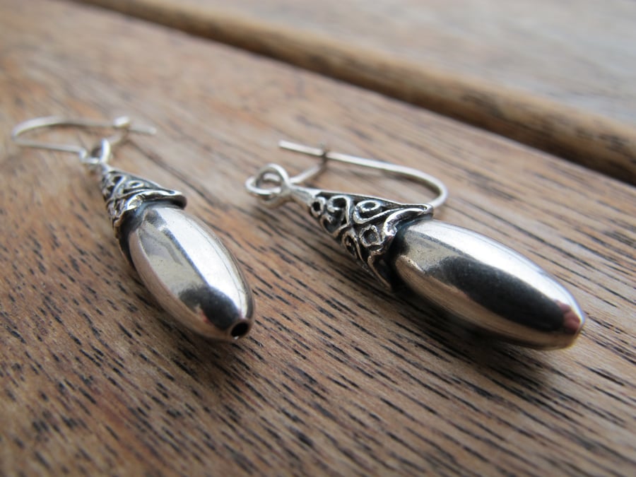 Silver Dangle Earrings, Sterling Silver Earrings, Everyday Nature Earrings