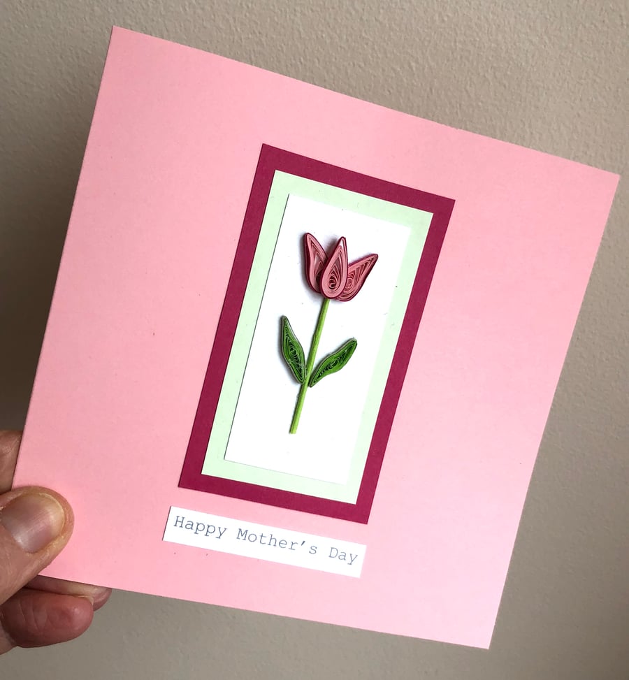 Happy Mother's day card, handmade, quilling