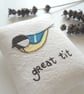 freehand embroidered lavender bag sachet hanging decoration GREAT TIT - Image 3