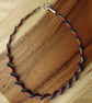 Spiral rainbow necklace, unusual twisting rainbow beaded jewellery - Image 8