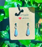 Handmade Silver-Tone Stud Earrings with Pearl-Look Bead Droplets