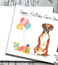 Boxer Dog Watercolour Print Personalised Birthday Card - Image 1