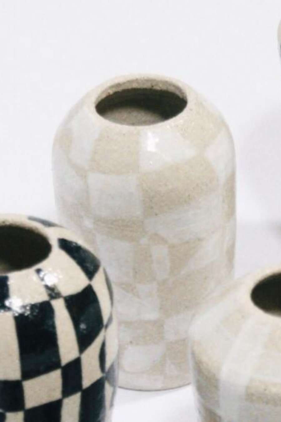Clayandlime x RAS : checkered flower vase