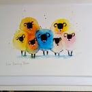 Ewe Feeling Blue Signed print card