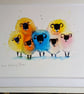 Ewe Feeling Blue Signed print card