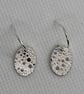 Pure silver, oval earrings with bubble texture  - Image 1