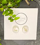 Ceramic button earrings - white speckle - Image 2