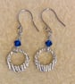 Circular dangly earrings with blue Swarovski crystal beads  - Image 2