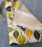 Tote bag; yellow and green leaf: fully lined with inside pocket  - Image 2
