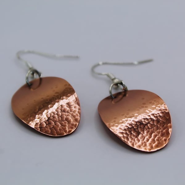 Hammered Copper Earrings