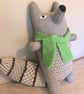 Large grey hand knitted wolf  doll  - Image 5