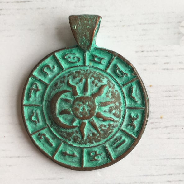  Mykonos Zodiac pendant, astrology, star sign