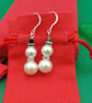 Sparkly Pearl Snowmen Earrings - Christmas gift