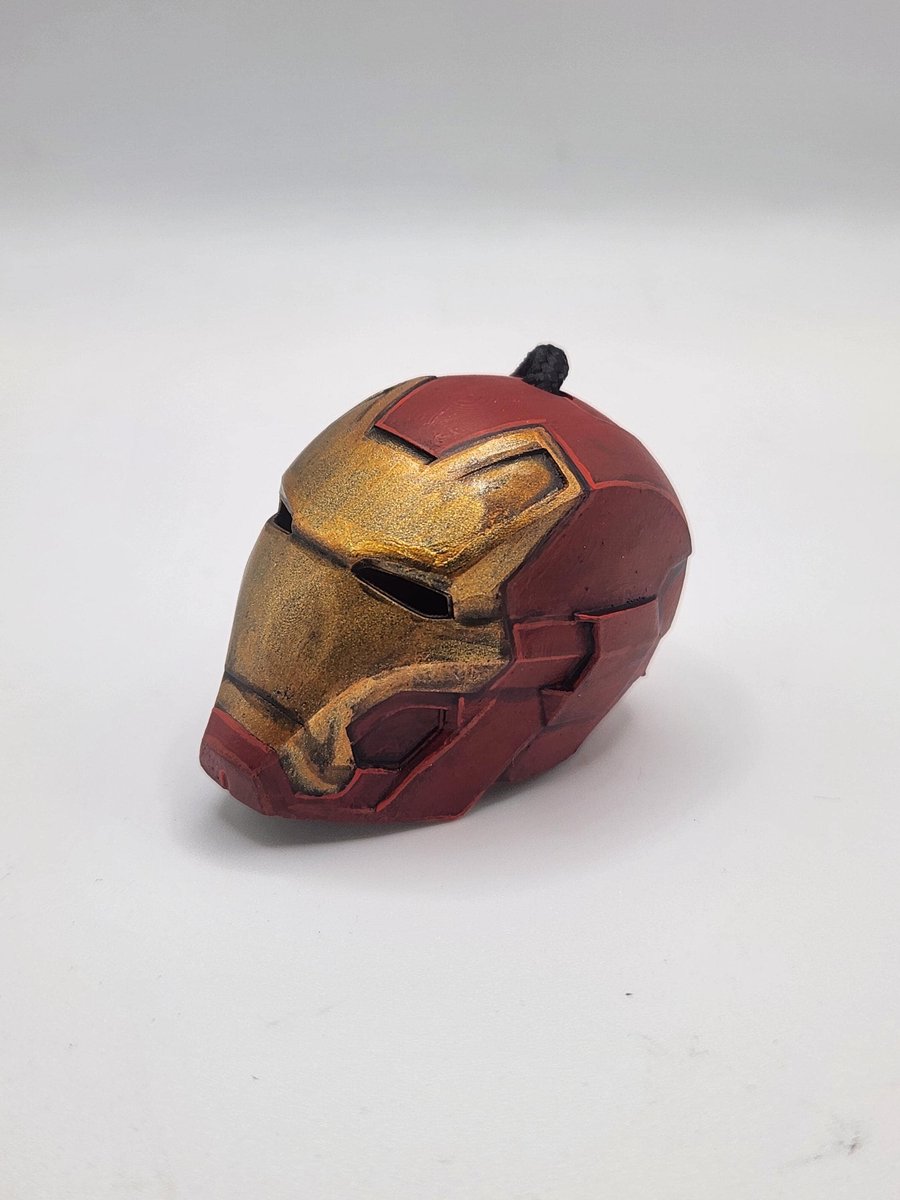 Iron Man Helmet Rear View Mirror Charm 3D Printed Hand-Painted Car Accessory
