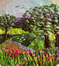 Rainbow landscape embroidery hoop art - Image 5