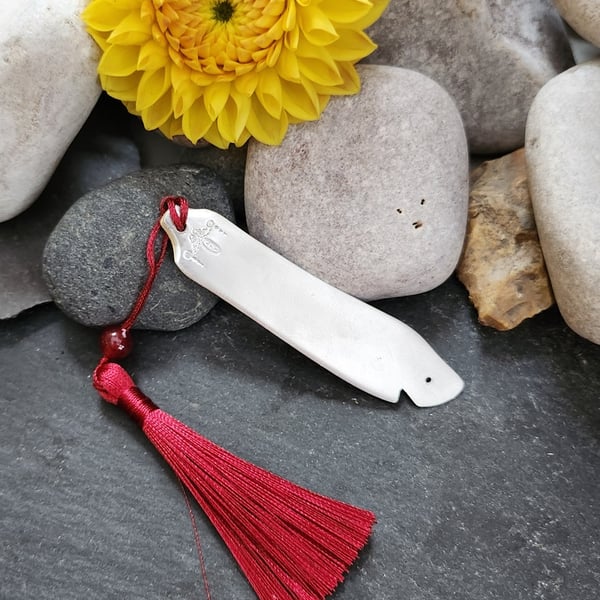 Shark bookmark upcycled from vintage fish knife - version 1