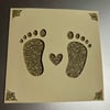 New baby - gold feet card 