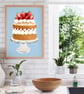 Victoria Sponge Cake A4 Art Print - Image 5