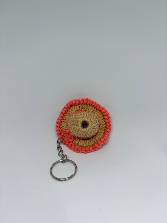 Handmade Crochet Mini Sun Hat Keychain