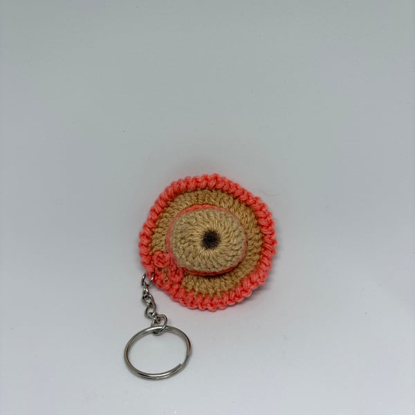 Handmade Crochet Mini Sun Hat Keychain