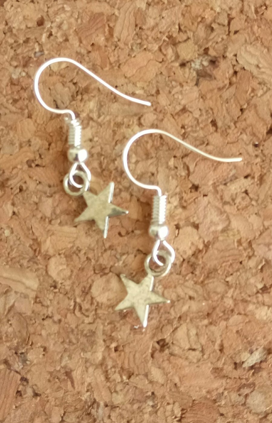 Tibetan Silver Smaller Tiny Star Earrings