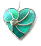 Teal Swirl Heart Stained Glass Suncatcher  - Image 6